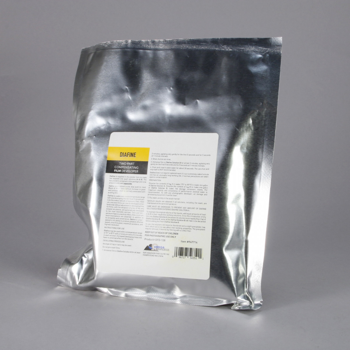 Diafine Black and White Compensating Film Developer - 1 Gallon