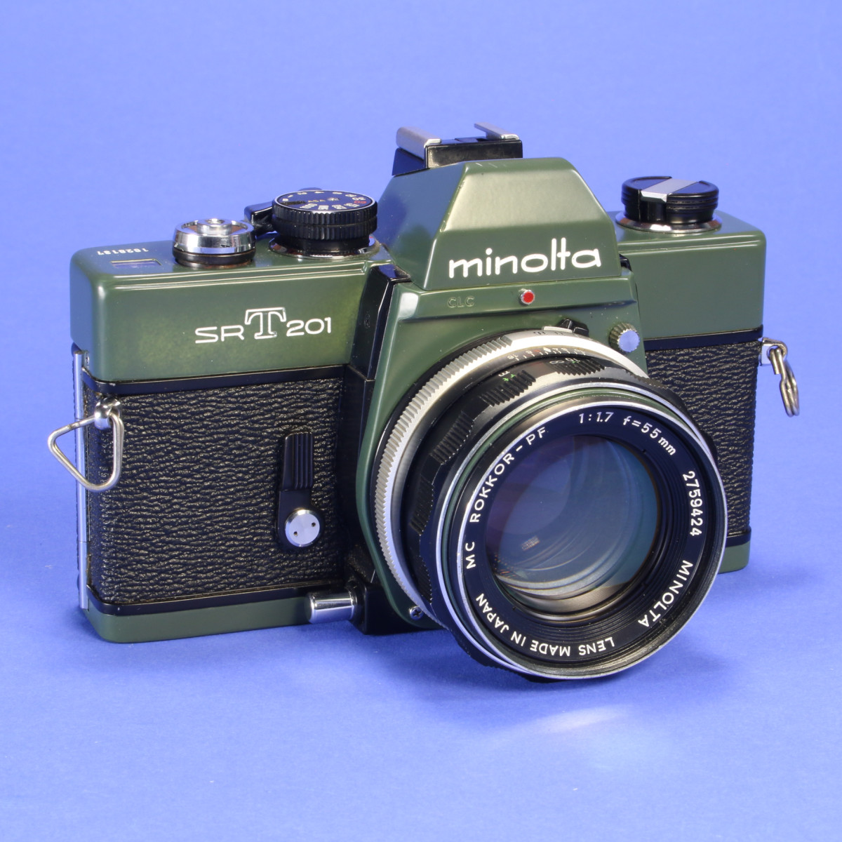 Minolta SRT 201 Camera with 55mm f1.7 Lens - Refurbished (Re-coated in Olive Drab)