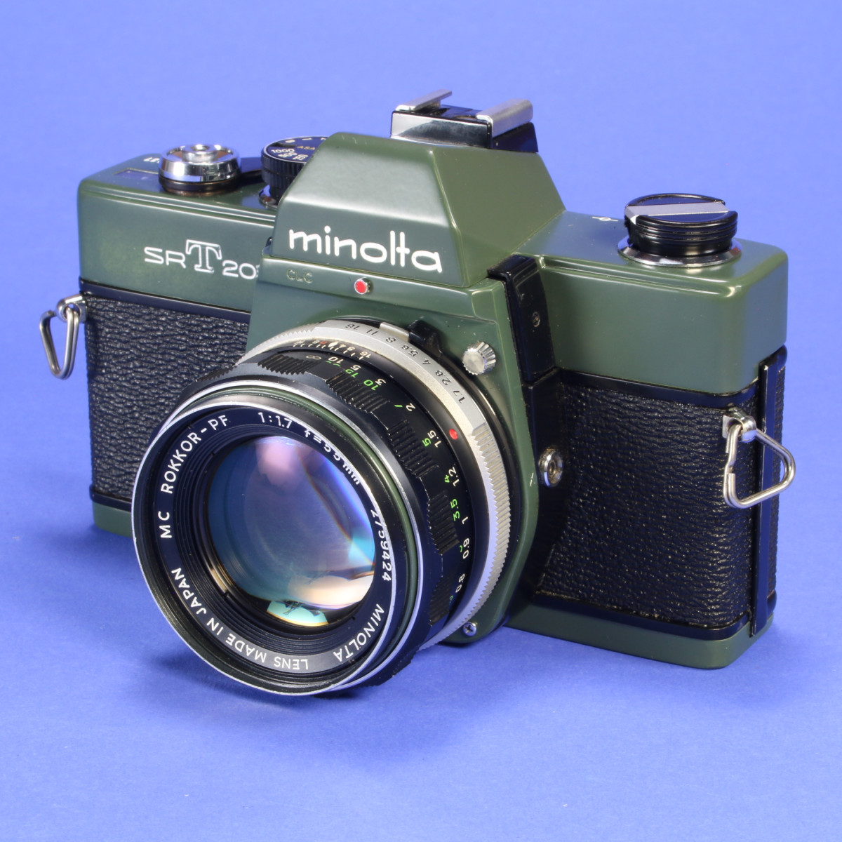 Minolta SRT 201 Camera with 55mm f1.7 Lens - Refurbished (Re-coated in Olive Drab)