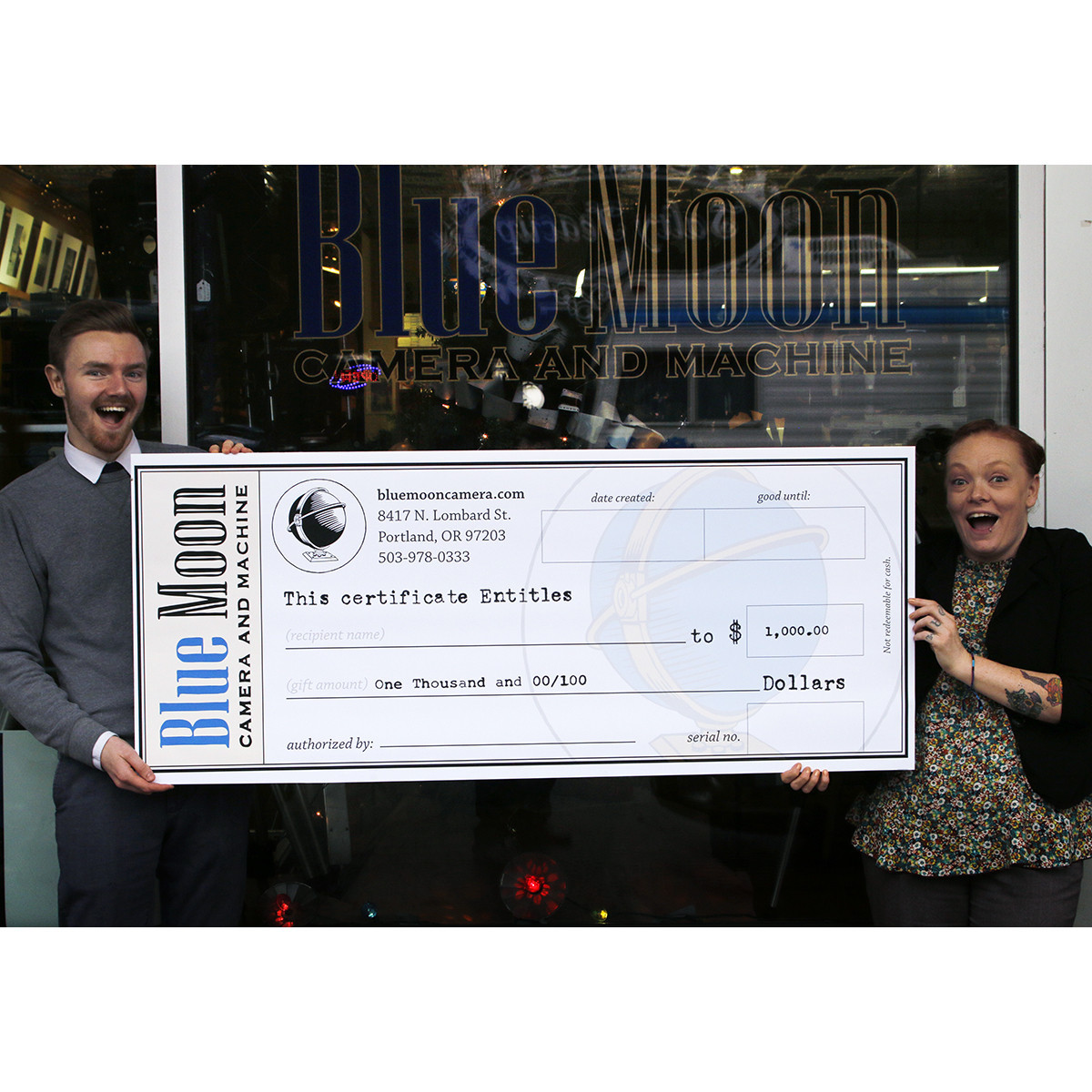 Blue Moon Camera Gift Certificate - $1000.00