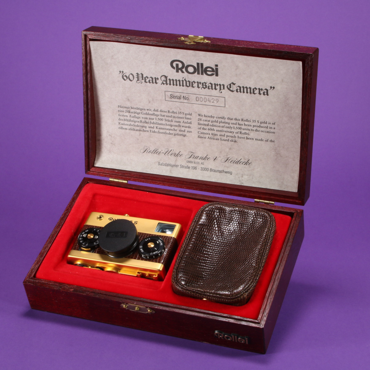 Rollei 35S 60 Years Anniversary Edition Camera - 24k Gold