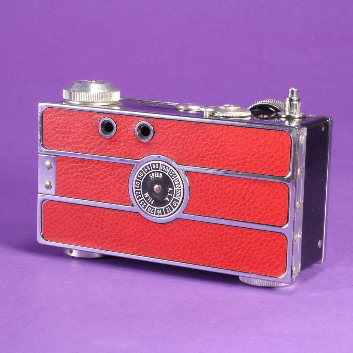 ARGUS C3 ほかのカメラ付き Argus C3 Camera - Re-Skinned in Red Leather | Blue Moon Camera