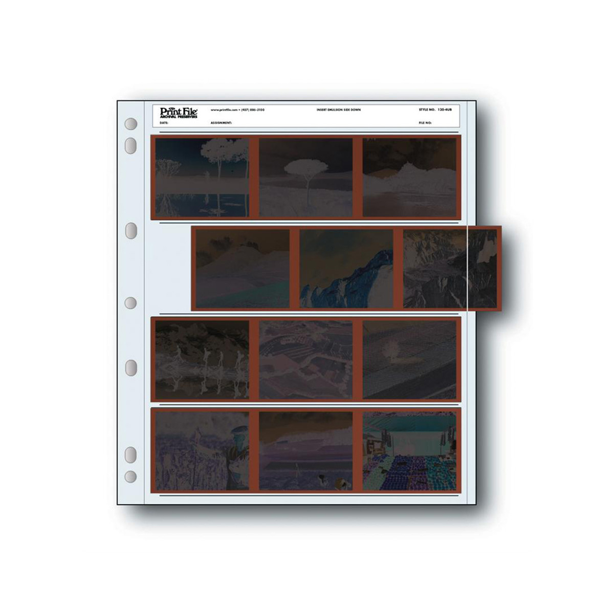 Print File 120-4UB 120 Negative Preserver Pages - 100 sheets