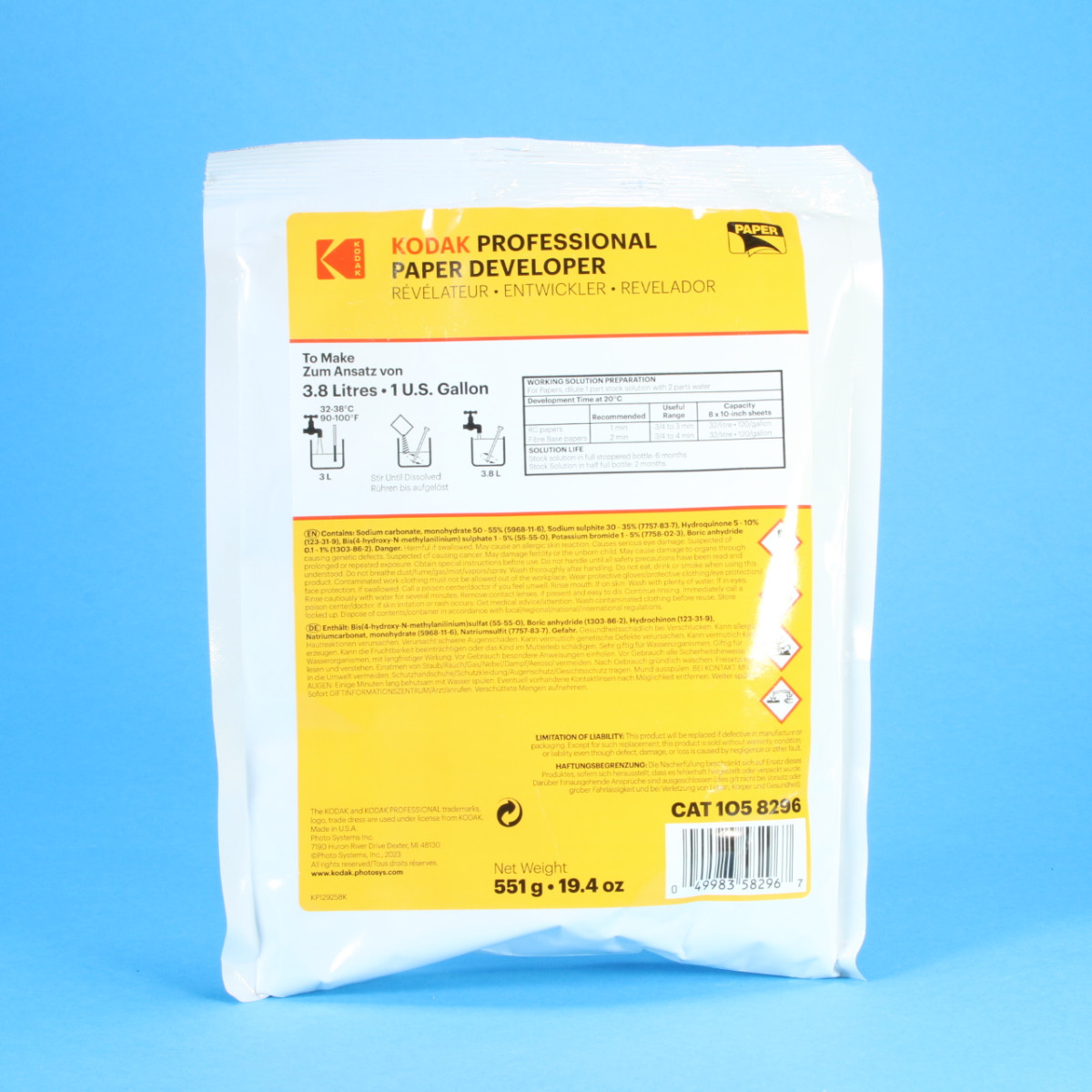 Kodak Professional Dektol Paper Developer - 1 Gallon