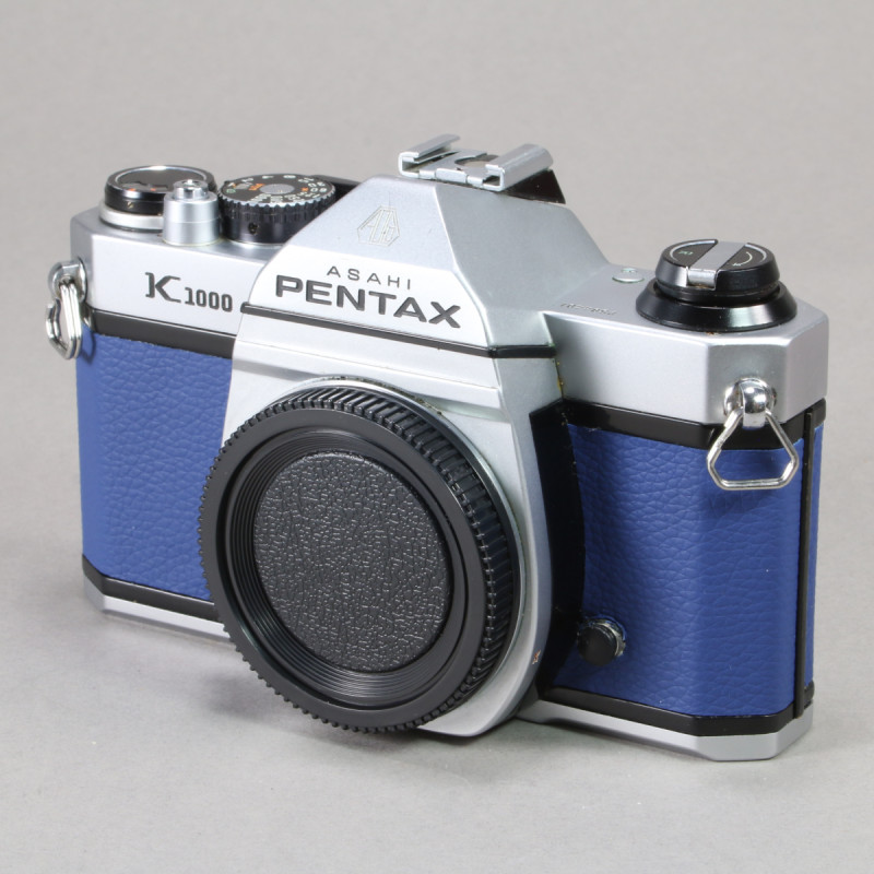 Pentax K1000 Camera - Refurbished (Re-Skinned in Blue Leather)