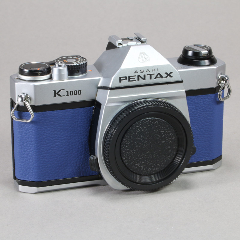 Pentax K1000 Camera - Refurbished (Re-Skinned in Blue Leather)