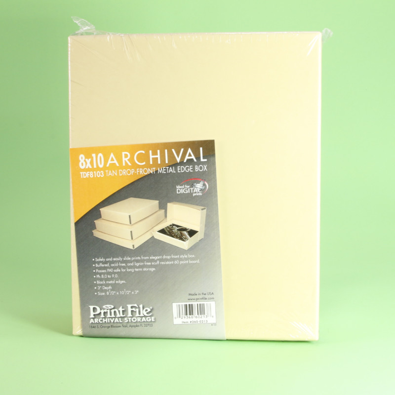 Print File Archival Tan Storage Box - 8x10