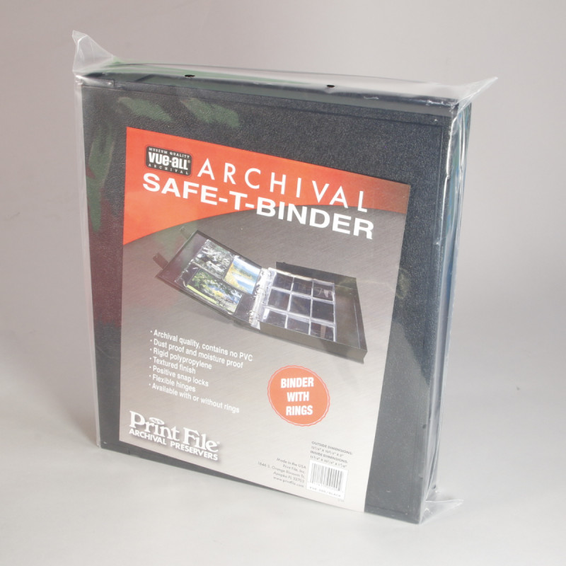 Print File Archival Safe-T-Binder with Rings - Black