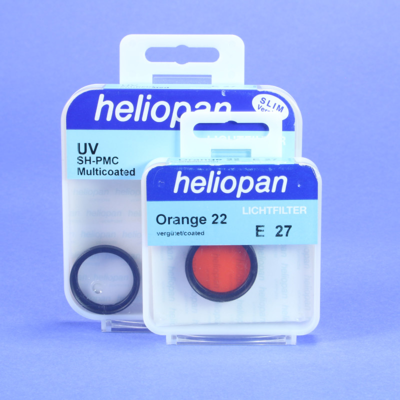 Set of Two Heliopan E27 filters - Orange and UV - 27mm
