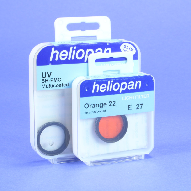 Set of Two Heliopan E27 filters - Orange and UV - 27mm