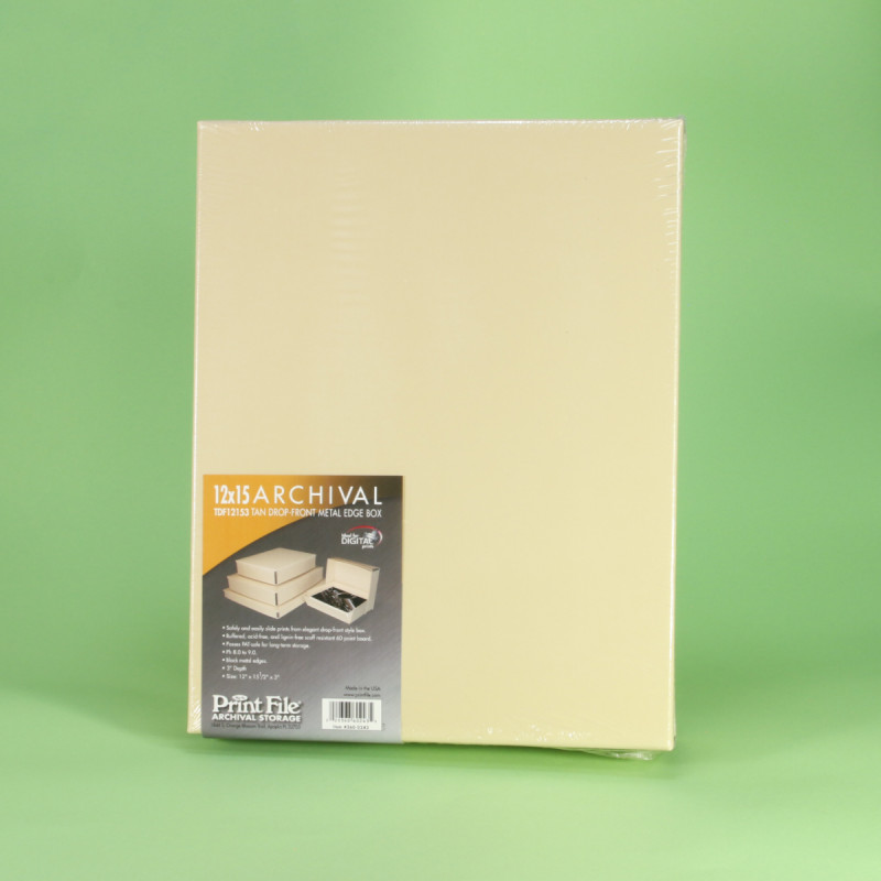 Print File Archival Tan Storage Box - 12x15