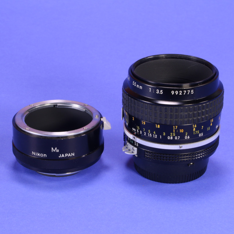 Nikon 55mm f3.5 Micro-Nikkor Lens for Nikon AI with M2 Extension Tube
