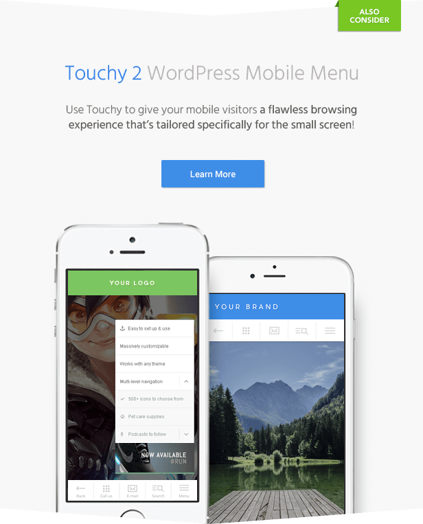 Touchy WordPress Menu