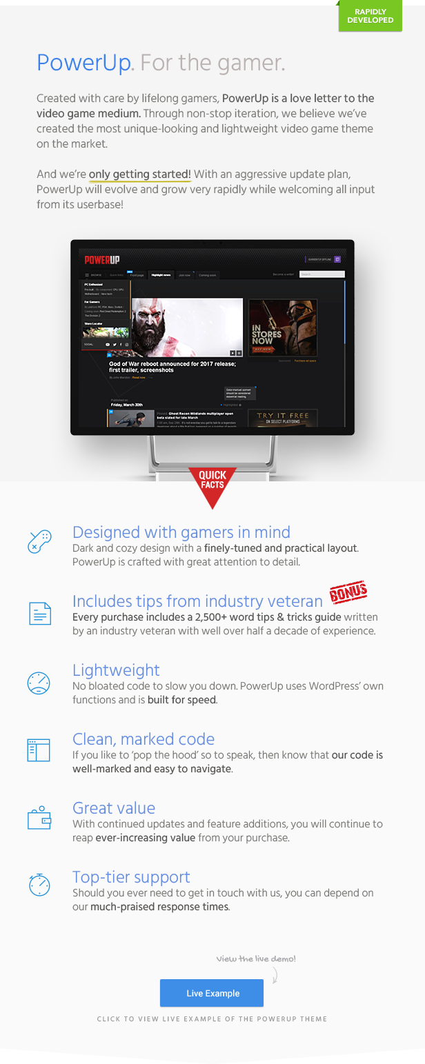 PowerUp Gaming Theme for WordPress