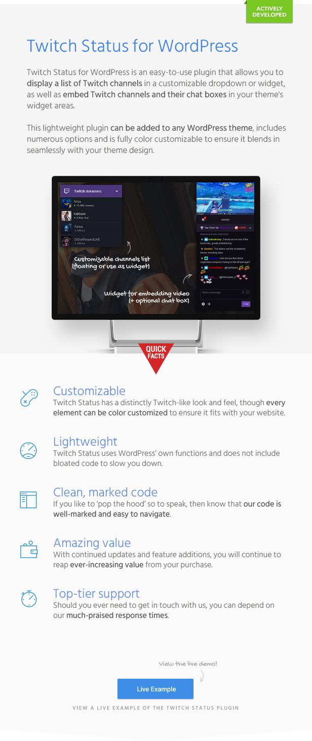 Permalink to Twitch Status for WordPress