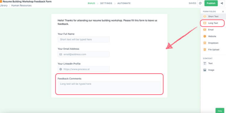 How to use Form Fields in a Form - Process Street Help Center