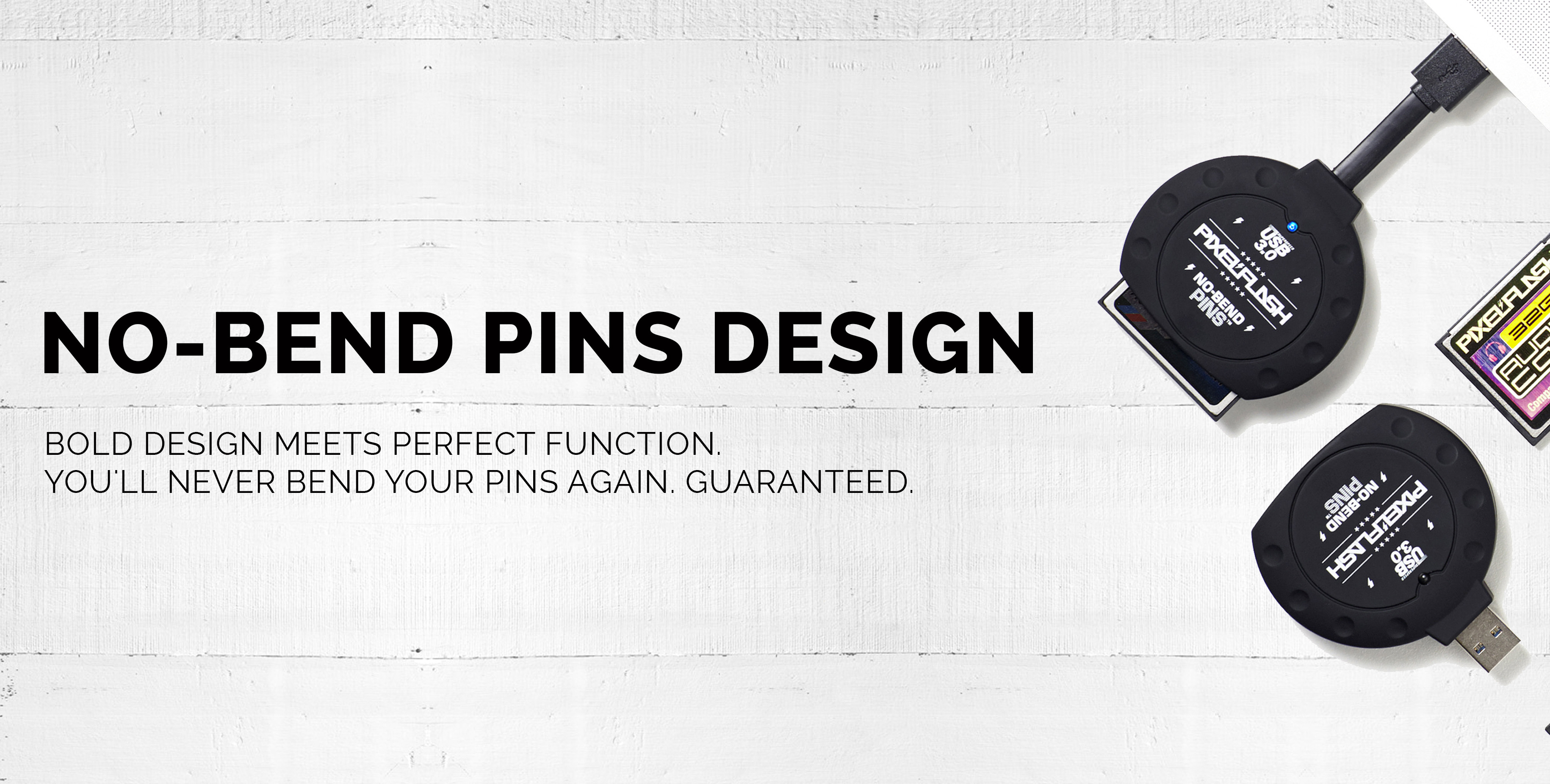 PixelFlash NoBend Pins™ USB 3.0 + OTG Compact Flash Reader CF Memory