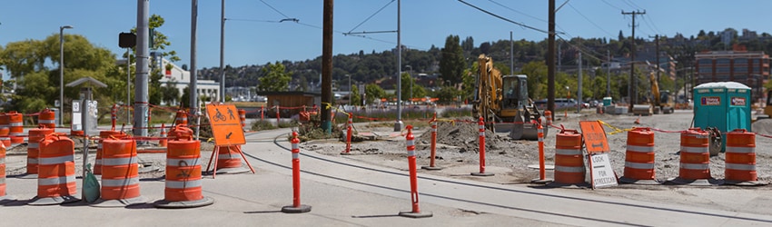 Narrow DOF, Mercer Corridor Project Construction, Seattle WA