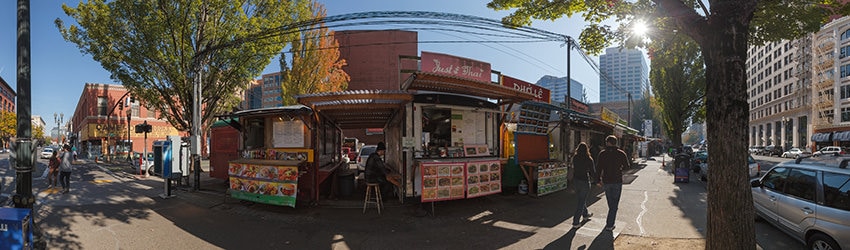 Food Carts at SW 3rd Ave Stark St, Portland OR