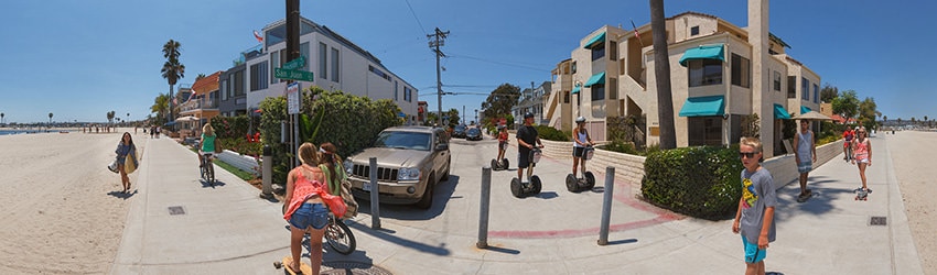 Sidewalk Surfing, Mission Beach, San Diego CA