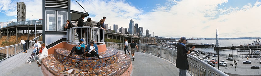 Lenora St Bridge Viewpoint, Belltown, Seattle WA
