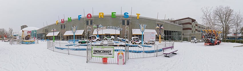 Snow at the Fun Forest, Seattle Center, Seattle WA