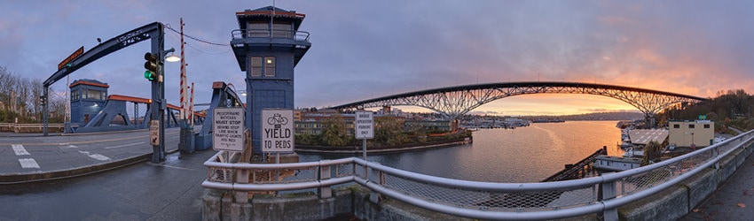Winter Sunrise from Fremont Bridge, Seattle WA