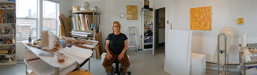 Artist Nan Johnson in her Studio, Seattle WA
