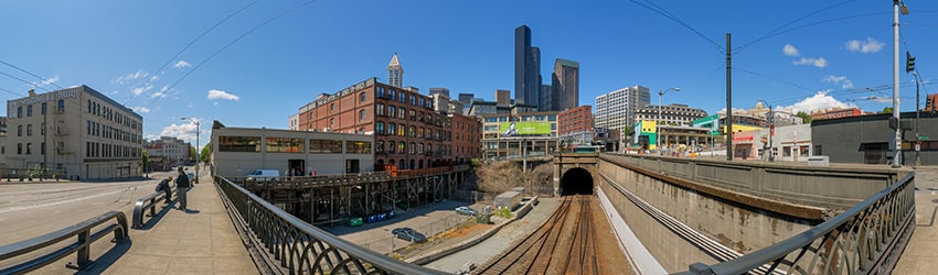 S Main St at 4th Ave S, Pioneer Square, Seattle WA