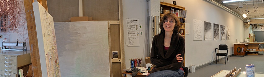 Artist Margie Livingston in her Studio, Seattle WA