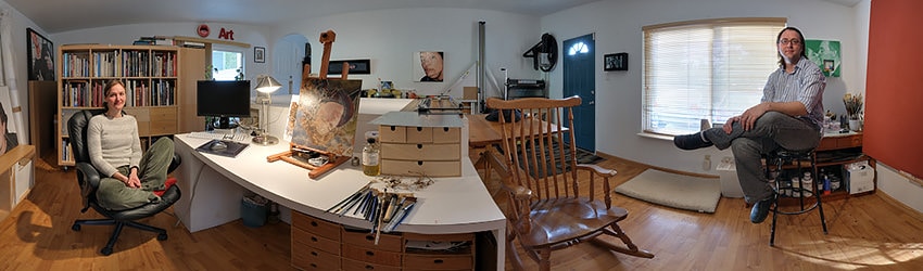 Artists Demi and Rebecca Raven in their Studio, Seattle WA