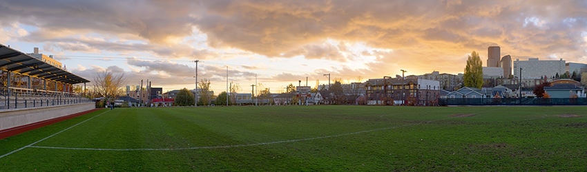 Sunset, Seattle University Athletic Field, Seattle WA