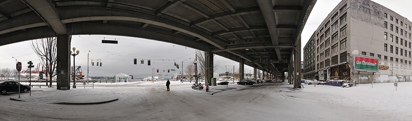 Yesler & Alaskan Way (Snow 2008), Seattle WA