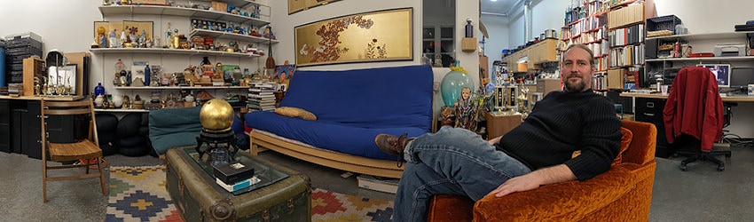 Artist Christian French in his Studio, Seattle WA