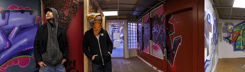 Artists DK Pan and NKO of the FSF, Free Sheep Foundation, Seattle WA