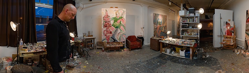 Artist Mark Tracy in his Studio, Seattle WA