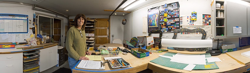 Artist Janet Foley in her Studio, Snohomish WA