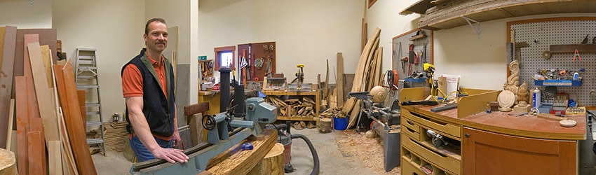 Artist Craig Breitbach in his Studio