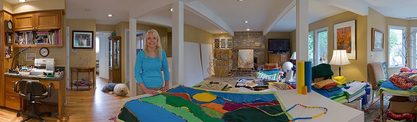 Artist Sheila Adams in her Studio, Bellevue WA