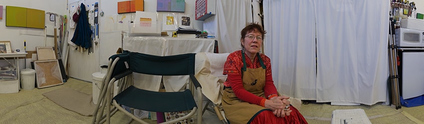 Artist Gillian Theobald in her Studio, Seattle WA