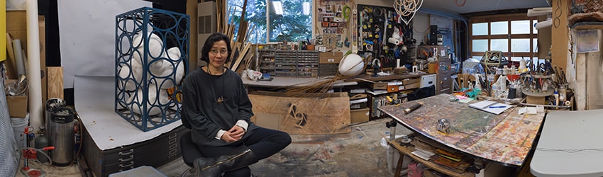 Artist June Sekiguchi in her Studio, Bellevue WA