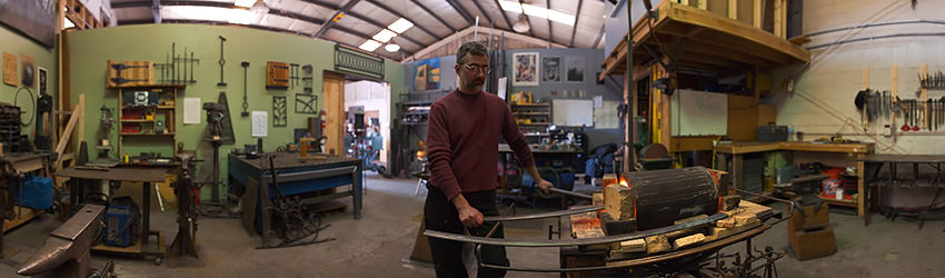 Blacksmith Artist Patrick Maher in his Studio, Seattle WA