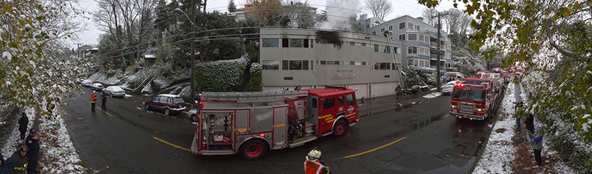 Fire on Lake View Blvd, Capitol Hill, Seattle WA