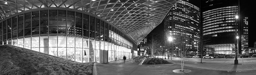 Central Library at Night, Seattle WA