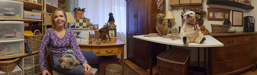 Artist Denise Purrington in her Studio, Bellevue WA