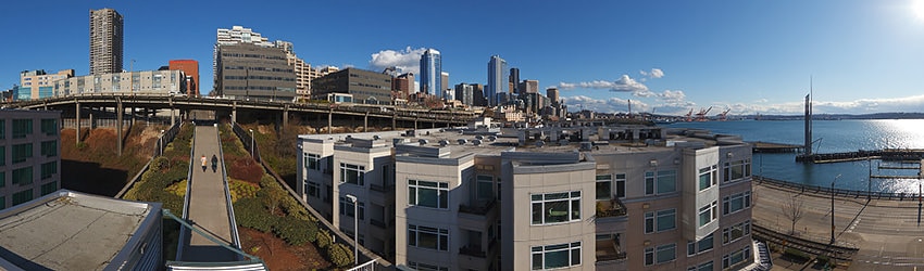 Lenora St Bridge Viewpoint, Belltown, Seattle WA