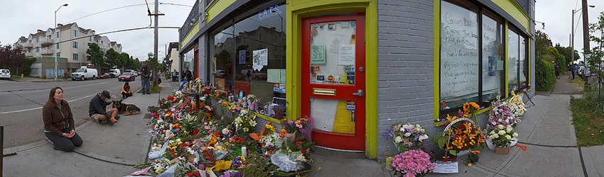 Memorial at Cafe Racer, Seattle WA