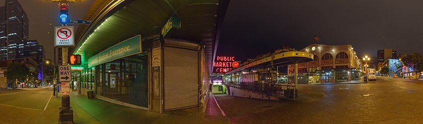 Nighttime at Pike Place Market, Seattle WA
