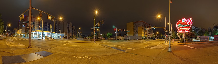 Denny & Aurora at Night, Seattle WA
