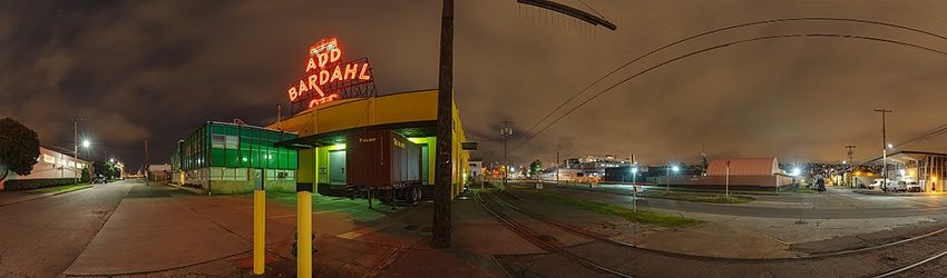Neon Bardahl Sign at Night, Ballard